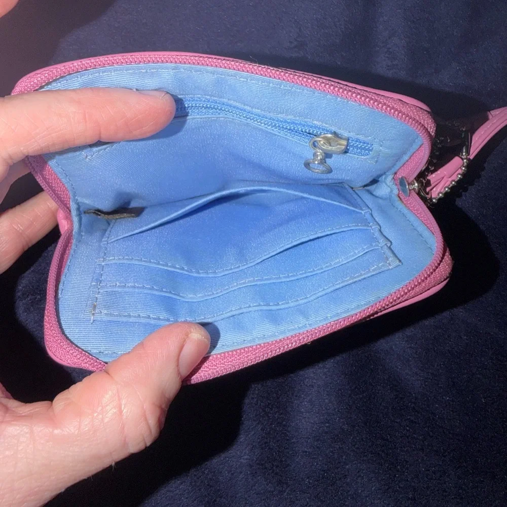 Coach Multicolor Signature Wristlet with Pink Trim - Picture 3 of 3